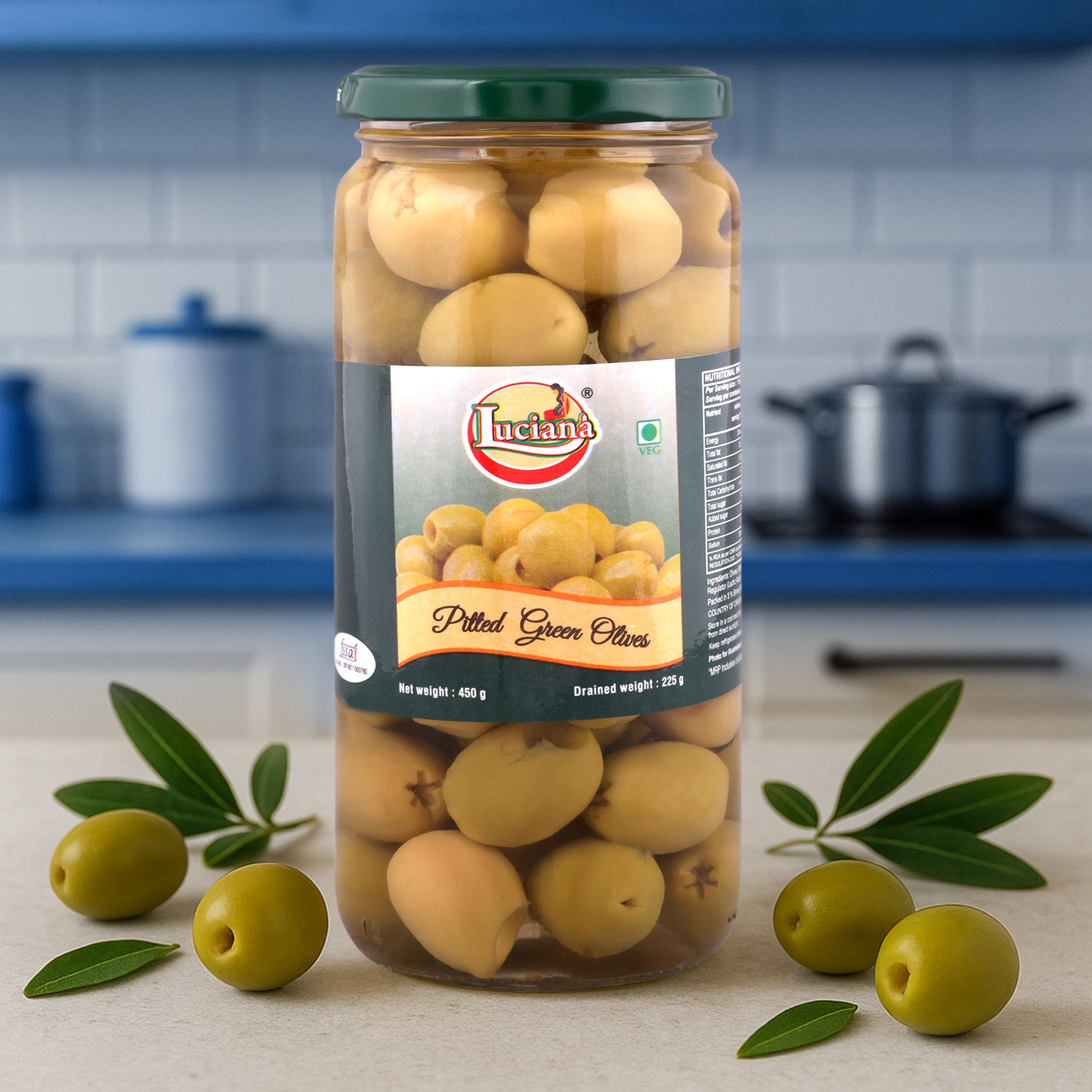 Luciana Pitted Green Olive